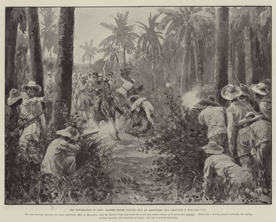 The Insurrection in Cuba, Spanish Troops Falling into an Ambuscade by William Barnes Wollen